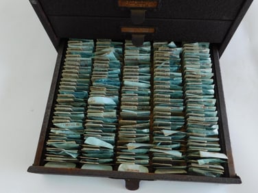 Vintage Multi-Drawer Watch Crystal Cabinet with Contents WATCHMAKING WATCHMAKER TOOLS