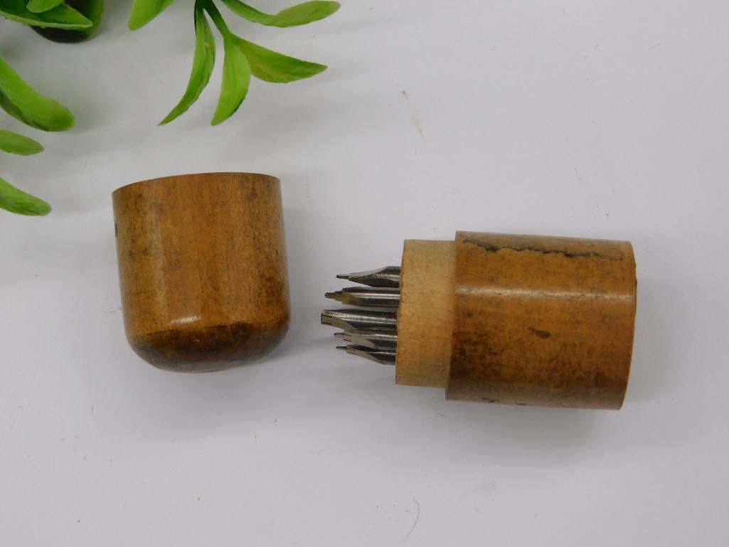Vintage Wooden Handle with Metal Stamps Set WATCHMAKER WATCHMAKING TOOLS: Vintage Wooden Handle with Metal Stamps Set WATCHMAKER WATCHMAKING TOOLS