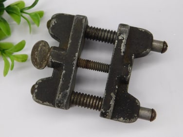 Vintage Metal Double-Screw Clamp Tool WATCHMAKER WATCHMAKING TOOLS
