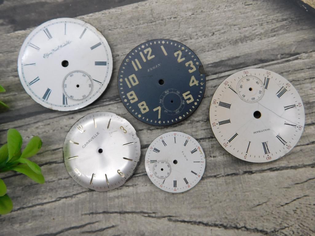 Vintage Watch Faces Including Elgin and Caravelle WATCHMAKER WATCHMAKING TOOLS: Vintage Watch Faces Including Elgin and Caravelle WATCHMAKER WATCHMAKING TOOLS