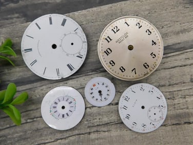 Vintage Clock Faces and Mechanism Parts WATCHMAKER WATCHMAKING TOOLS
