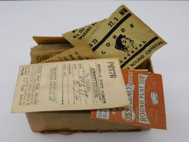 Vintage Box of Assorted Retail Paper Tags and Packaging WATCHMAKER WATCHMAKING TOOLS