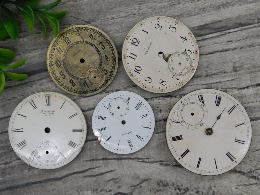5 Vintage Pocket Watch Faces with Details WATCHMAKER WATCHMAKING TOOLS: 5 Vintage Pocket Watch Faces with Details WATCHMAKER WATCHMAKING TOOLS