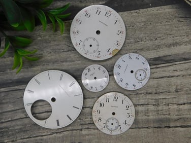 Five Vintage Watch Faces from Various Makers