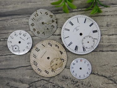 Vintage Pocket Watch Dial Faces, Various Styles