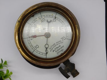 Vintage Jas. P. Marsh Altitude Gauge, Chicago