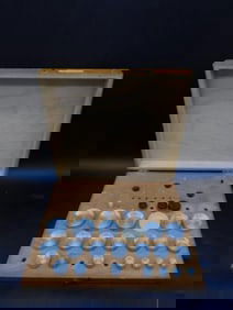 Wooden Case Containing Crystal Cups for Fitting