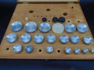 Wooden Case Containing Crystal Cups for Fitting