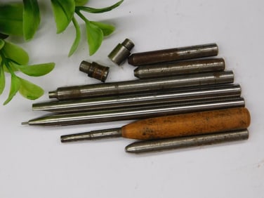 Metal Punches and Tools with Wooden Handle Watchmaker Watchmaking Tools