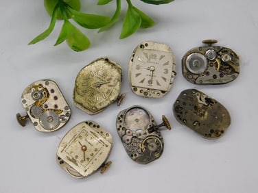 Vintage Watch Movements and Faces, Assorted Brands Watchmaker Watchmaking Tools