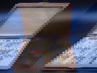 Wooden Box of Miscellaneous Small Parts Watchmaker Watchmaking Tools