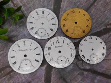 5 Vintage Pocket Watch Dials Watchmaker Watchmaking Tools