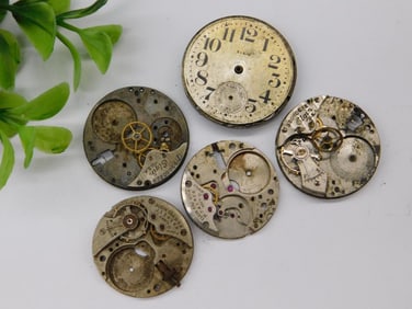 5 Vintage Elgin Pocket Watch Movements Watchmaker Watchmaking Tools
