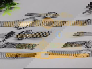 Six Vintage Wristwatches, Mixed Styles and Brands Watchmaker Watchmaking Tools