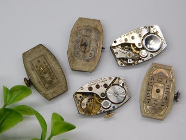 5 Vintage Watch Movements, Swiss Made Watchmaker Watchmaking Tools