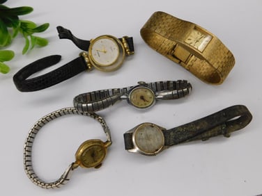 Five Vintage Women?s Wristwatches Watchmaker Watchmaking Tools