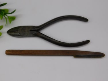 Vintage Pliers and Wooden Tool Set Watchmaker Watchmaking Tools