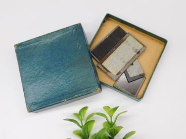 Vintage Metal Blocks in Original Blue Cardboard Box Watchmaker Watchmaking Tools