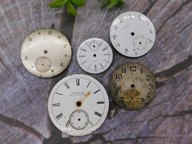 5 Vintage Pocket Watch Faces Watchmaker Watchmaking Tools