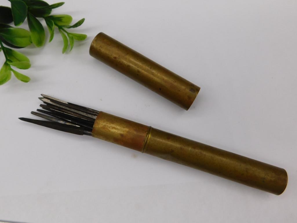 Brass Tool Holder With Assorted Metal Files Watchmaker Watchmaking Tools: Brass Tool Holder With Assorted Metal Files Watchmaker Watchmaking Tools