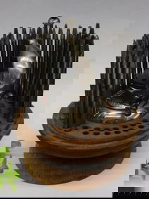 Vintage K&D Punch Set Staking Tool Kit with Wooden Holder Watchmaker Watchmaking Tools