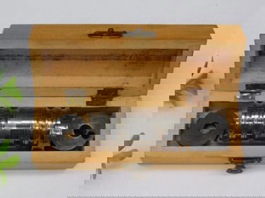 Vintage Metal Tool in Wooden Box with Ruler for Scale Watchmaker Watchmaking Tools