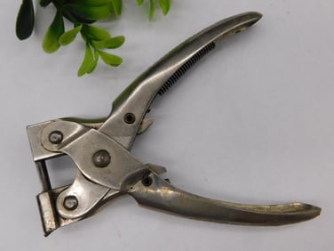 Vintage Metal Hole Punch Tool with Spring Mechanism Watchmaker Watchmaking Tools