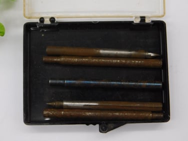 Boxed Set of Vintage Rusted Technical Pens Watchmaker Watchmaking Tools