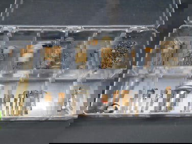 Various Vintage Glass Vials and Contents Watchmaker Watchmaking Tools