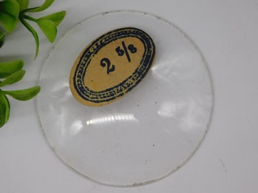 Vintage Convex Glass Lens with Label Marked 2 5/8 Inches WATCHMAKING WATCHMAKER TOOLS