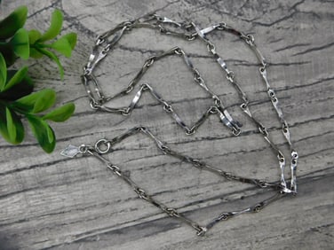 Sterling Silver Chain Necklace with Decorative Links