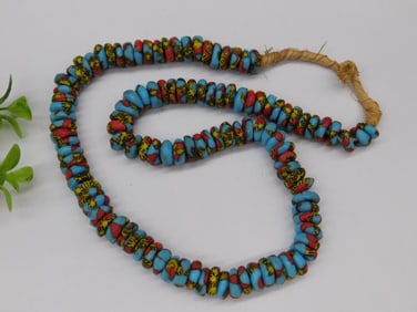Multicolored African Trade Beads Necklace