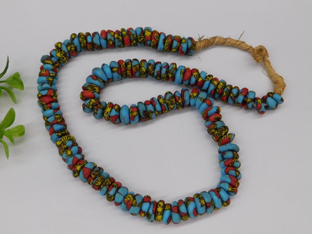 Multicolored African Trade Beads Necklace: Multicolored African Trade Beads Necklace