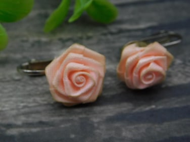 Vintage Pink Floral Clip-On Earrings