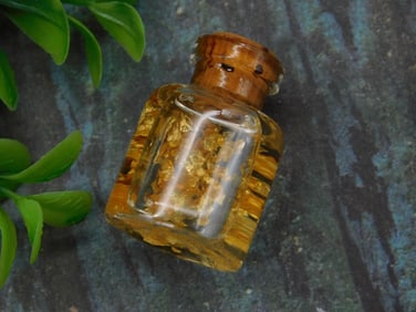 Gold Flakes in Bottle Rock Stone Lapidary Specimen