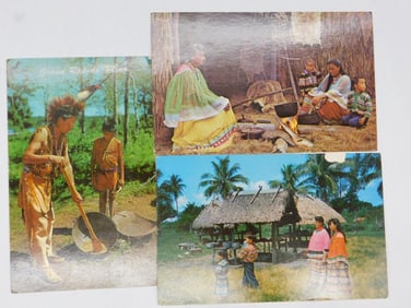 Vintage Postcards Featuring Indigenous Seminole Life