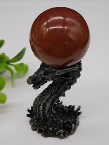 Dragon Sculpture with Sphere Display ROCK STONE LAPIDARY SPECIMEN