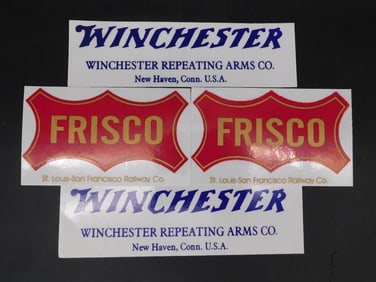 FRISCO AND WINCHESTER ADVERTISING STICKERS