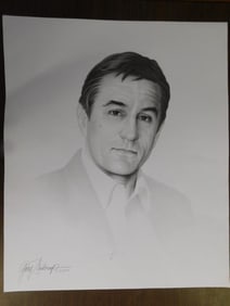 ROBERT DE NIRO PRINT BY GARY SADERUP VINTAGE ANTIQUE