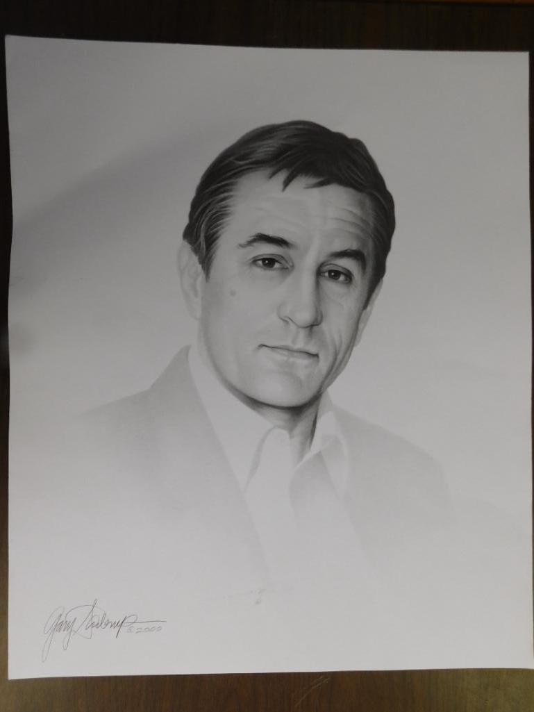 ROBERT DE NIRO PRINT BY GARY SADERUP VINTAGE ANTIQUE: ROBERT DE NIRO PRINT BY GARY SADERUP VINTAGE ANTIQUE
