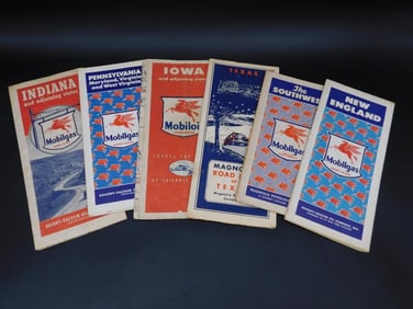 MOBILGAS ROAD MAPS ASSORTED STATES VINTAGE EPHEMERA AUTOMOBILIA