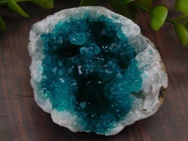 Teal Geode Rock Stone Lapidary Specimen