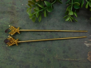 Stone Hair Pins Rock Stone Lapidary Specimen