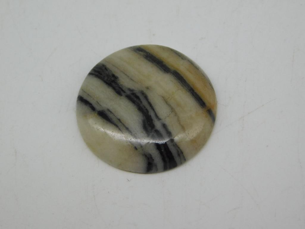 ZEBRA CABOCHON ROCK STONE LAPIDARY SPECIMEN: ZEBRA CABOCHON ROCK STONE LAPIDARY SPECIMEN