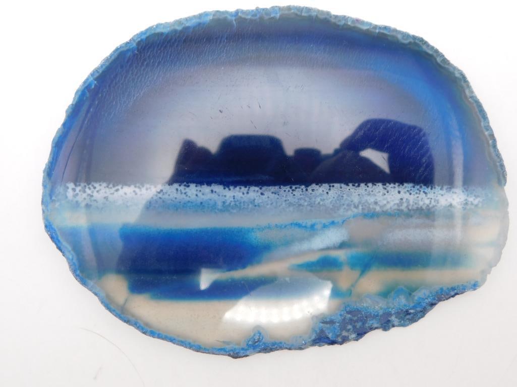 AGATE SLICE ROCK STONE LAPIDARY SPECIMEN: AGATE SLICE ROCK STONE LAPIDARY SPECIMEN