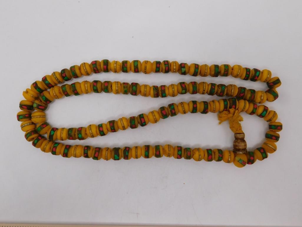 AFRICAN TRADE BEAD NECKLACE ROCK STONE LAPIDARY SPECIMEN: AFRICAN TRADE BEAD NECKLACE ROCK STONE LAPIDARY SPECIMEN