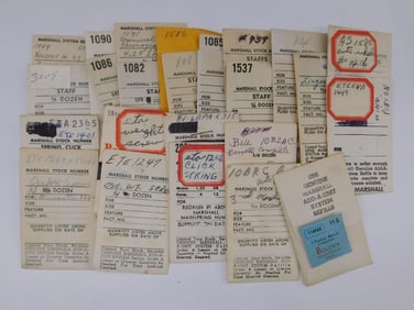 Vintage Marshall Stock Labels and Watch Parts WATCHMAKING WATCHMAKER TOOLS