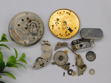 Hampden Watch Co. Antique Watch Parts Lot WATCHMAKING WATCHMAKER TOOLS
