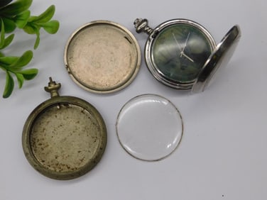 Vintage Pocket Watch with Hunting Scene Display WATCHMAKING WATCHMAKER TOOLS