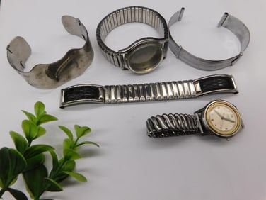 Vintage Metal Watch Bands and Watch WATCHMAKING WATCHMAKER TOOLS